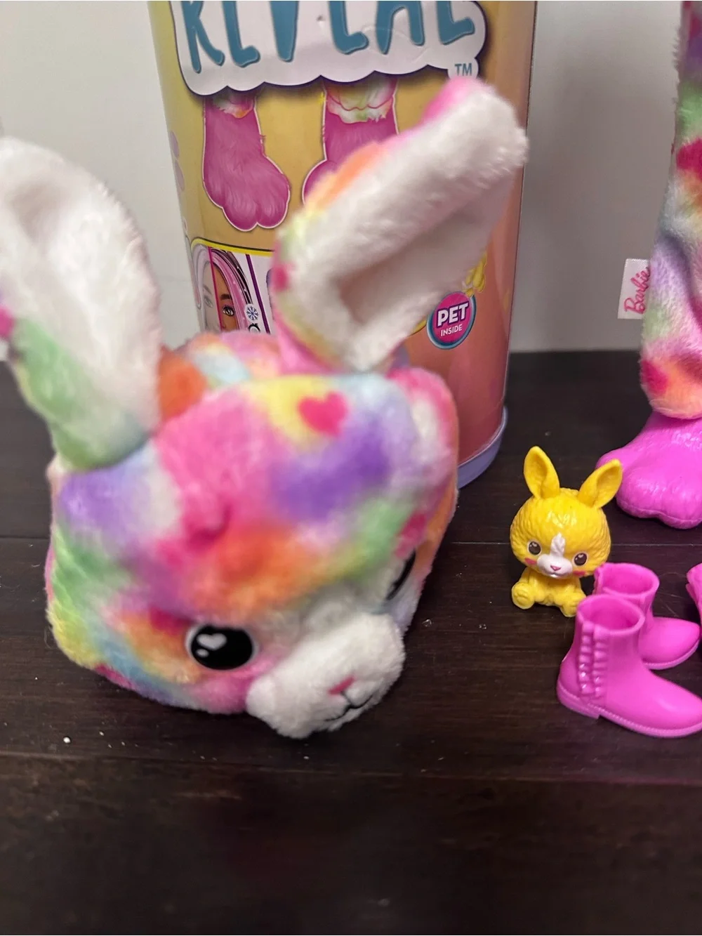 Barbie Doll in Rainbow Plush Pajamas with Bright Pink Accessories